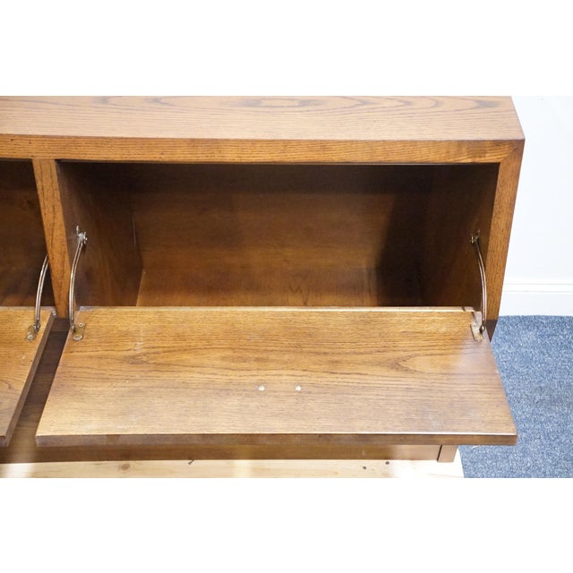 Brown Henredon Furniture Scene One Solid Walnut Italian Campaign Style King Size Storage Headboard 9100-12a For Sale - Image 8 of 14