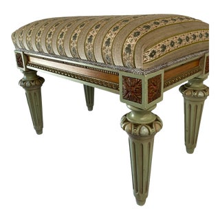 Vintage French Louis XVI Provincial Style Vanity Bench For Sale