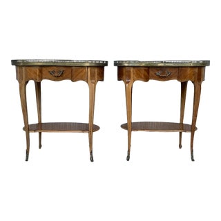 1910s French Oak and Bronze Nightstands - a Pair For Sale
