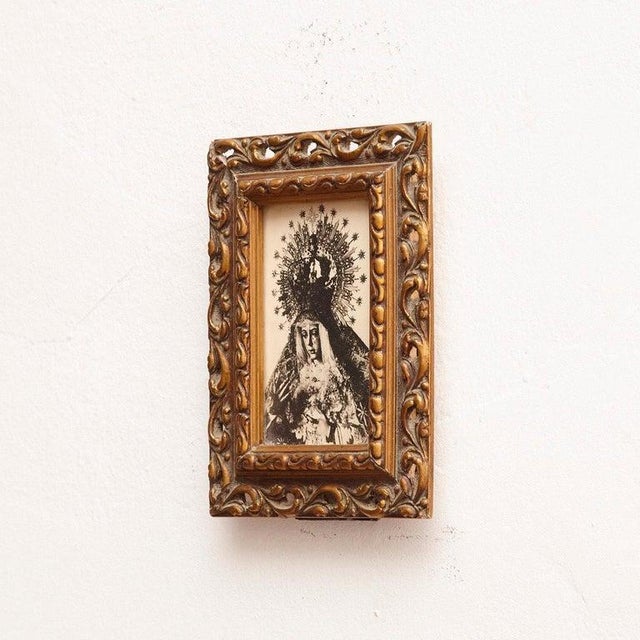 Unknown, Virgin, 1950, Paper, Framed For Sale - Image 4 of 10