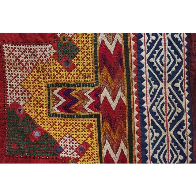 Vintage Hand Embroidered India Wall Hanging, 1920s For Sale - Image 4 of 13