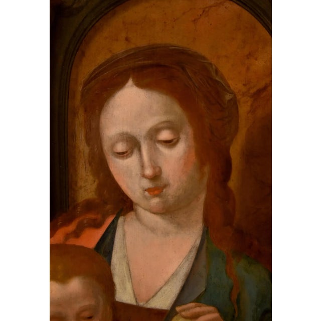 Follower of Maestro Del Pappagallo, Madonna, 1600, Oil on Board, Framed For Sale - Image 9 of 17