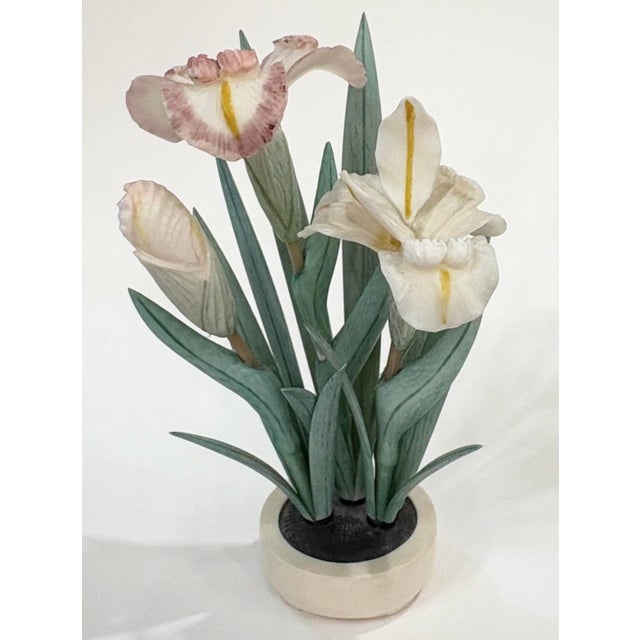 Antique Carved Irises Potted in Vessel For Sale - Image 9 of 12