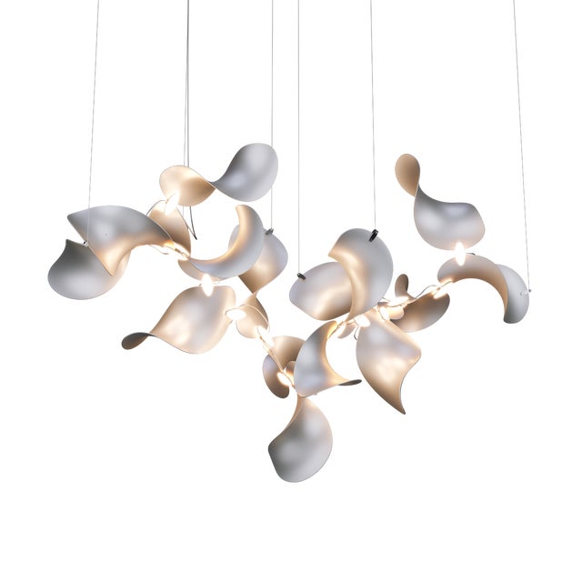 Dune 16 Cluster Pendant Light with Silver Anodized Shades by Daniel Becker For Sale - Image 9 of 9