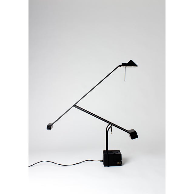 Black Spanish Fase Impala Table Lamp in Metal, 1980s For Sale - Image 8 of 13