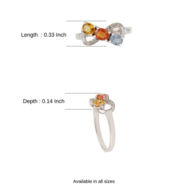 Carat&Her Infinity Bow Promise Ring With Multi Sapphire & Diamond Accents, Size 7 For Sale - Image 11 of 14