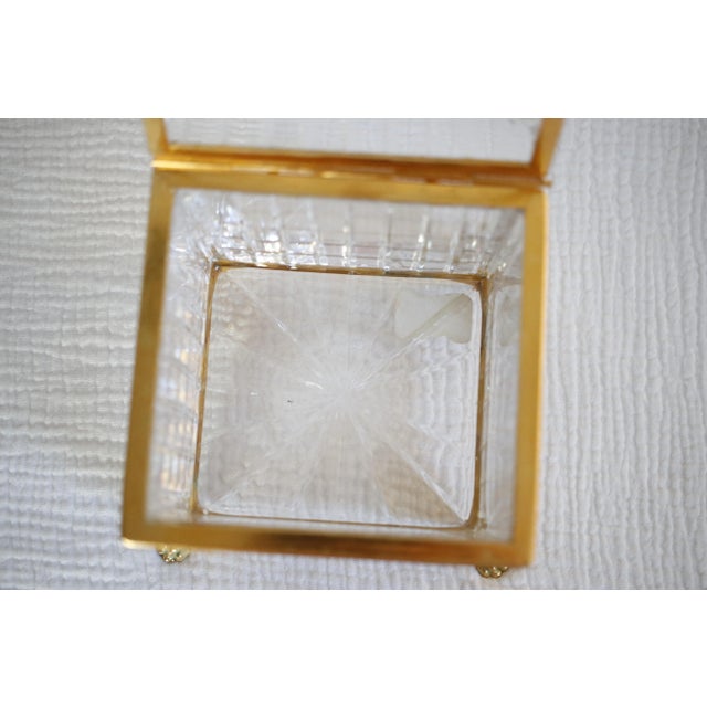 Mid-Century Fabergé Crested 24k Gold Crystal Clawfoot Baccarat Box, Signed by Tatiana Fabergé For Sale - Image 15 of 18
