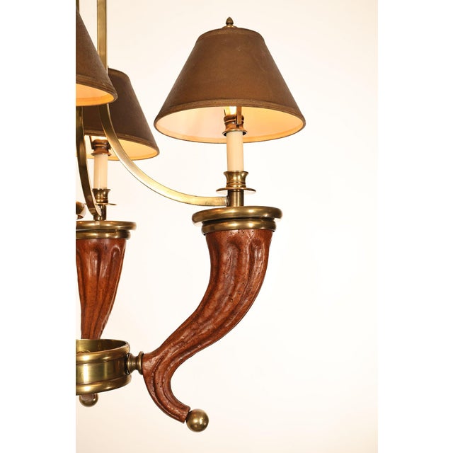 Chapman Horn Four Light Chandelier For Sale - Image 12 of 18
