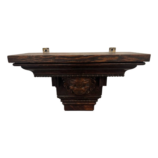 Early 1900s Antique Walnut Carved Wood Corbel For Sale