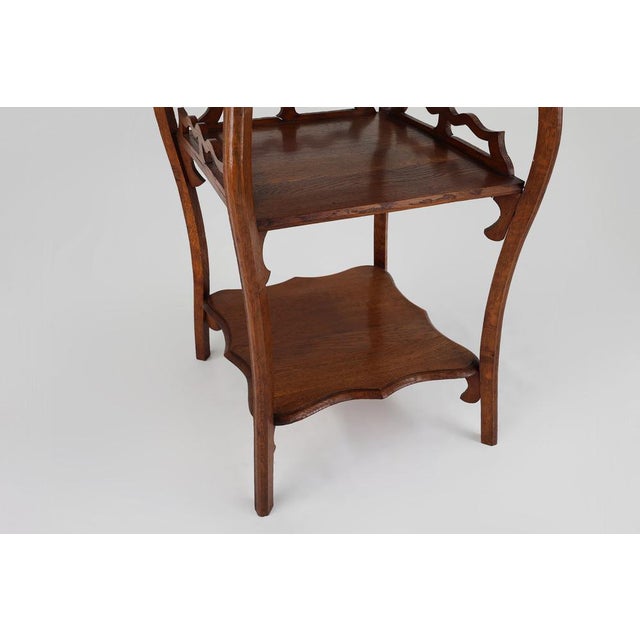 French Art Deco Side Table in Oak, 1920 For Sale - Image 10 of 13