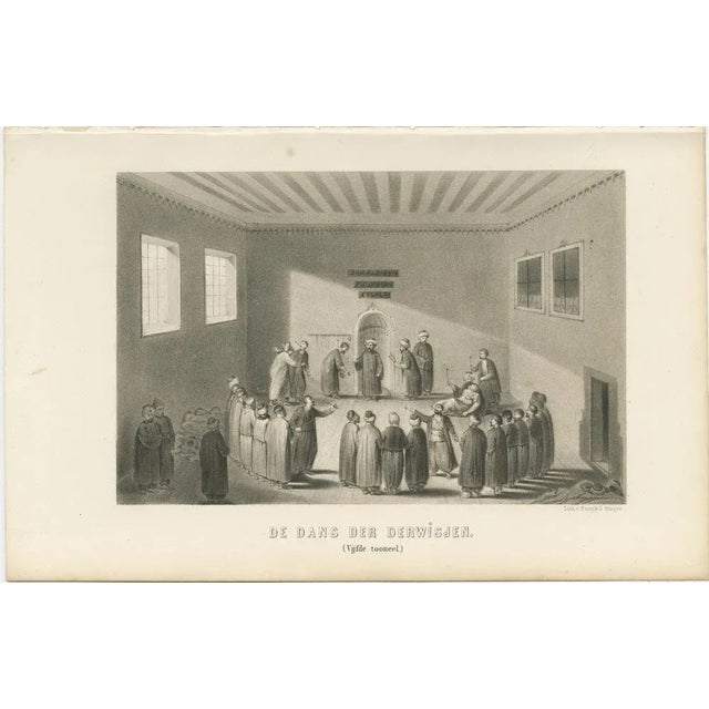 Paper Dozy, Islamic Ritual with Whirling Dervishes Ceremony Scene V, 1863, Lithograph For Sale - Image 7 of 10