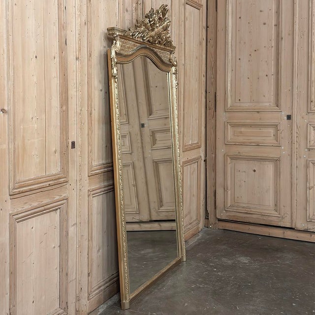 19th Century French Louis XVI Transitional Gilded Mirror For Sale - Image 14 of 16