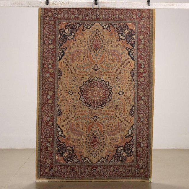 Textile Lahore Cotton Wool Thin Knot Rug, India For Sale - Image 7 of 12