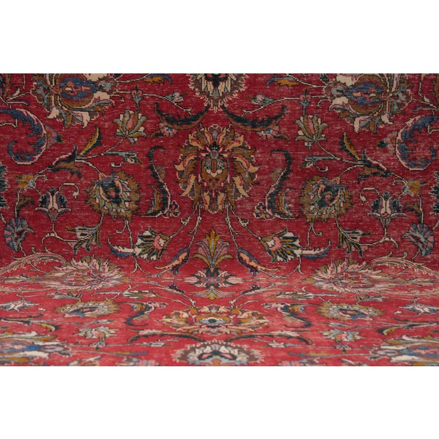 1970s Vintage Persian Handmade Wool 10x13 Red Area Rug For Sale In San Francisco - Image 6 of 11
