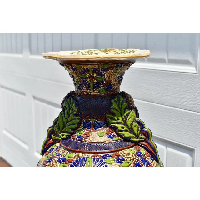Japanese Antique Japanese Moriage Satsuma Large Size Vase For Sale - Image 3 of 12