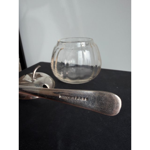 Mid-Century Modern 1950s Silver Plated Jam Jar With Spoon - English For Sale - Image 3 of 5