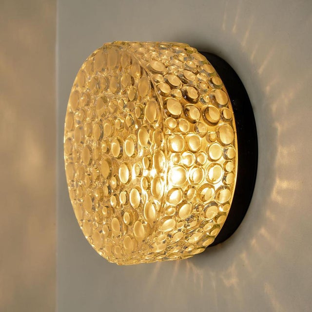 Textured Dots Glass Wall Light by Hillebrand, 1960s For Sale - Image 15 of 18