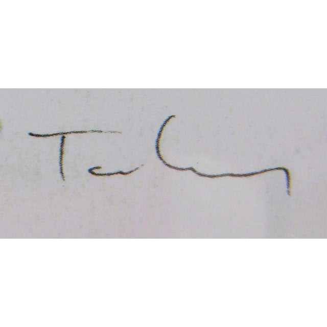 1990s Itzchak Tarkay Pencil Signed and Numbered Lithograph Seated Bohemian Woman For Sale - Image 4 of 9