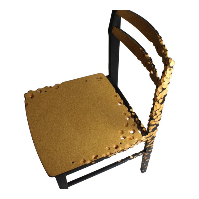 N1 Chair - Brutalist Yakisugi Charred Wood Dining Chair by Gabor Gobi For Sale