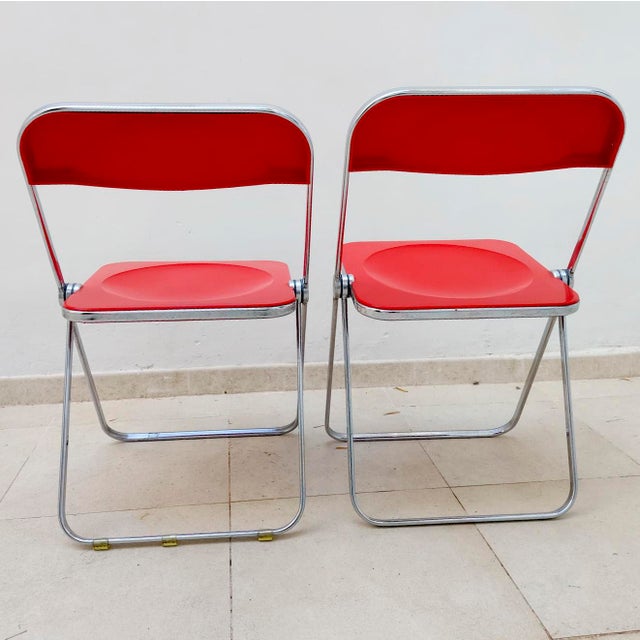 Vintage Space-Age Plia Chairs by Giancarlo Piretti for Anonima Castelli, 1970s, Set of 2 For Sale - Image 3 of 11