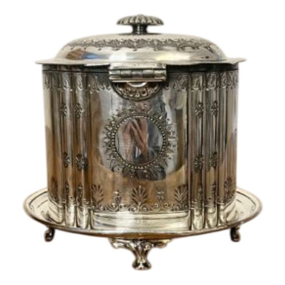 Antique Victorian Silver-Plated Biscuit Barrel, 1880 For Sale