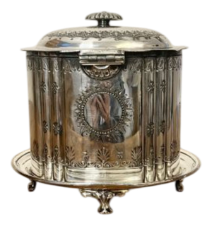 Antique Victorian Silver-Plated Biscuit Barrel, 1880