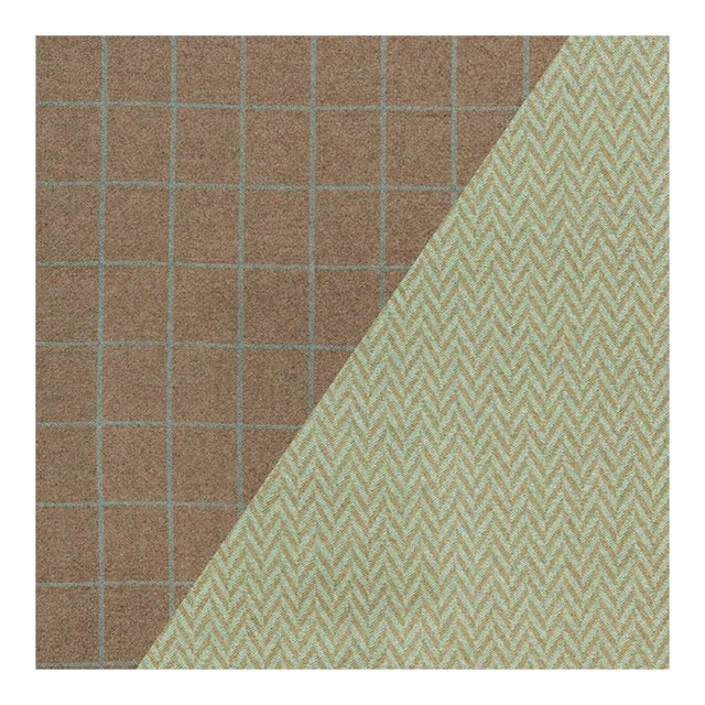 Sample - Schumacher Colorado Fabric in Aqua / Celadon For Sale