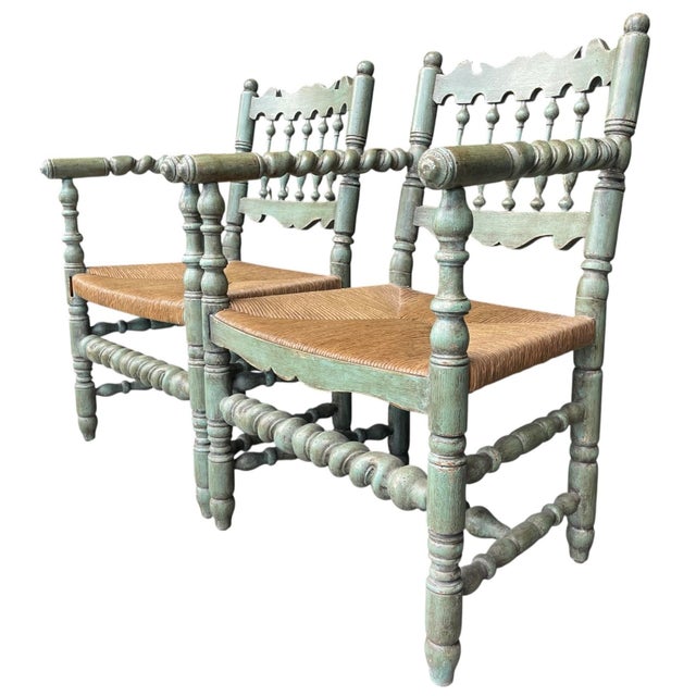 Contemporary Charles Pollock for William Switzer English Spindle Back Armchairs -Pair For Sale - Image 3 of 10