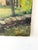 Charming oil painting of cottage, flora, fauna, stone wall and path.