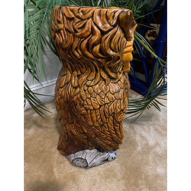 1970s Vintage Ceramic Owl Umbrella Stand For Sale In Miami - Image 6 of 10