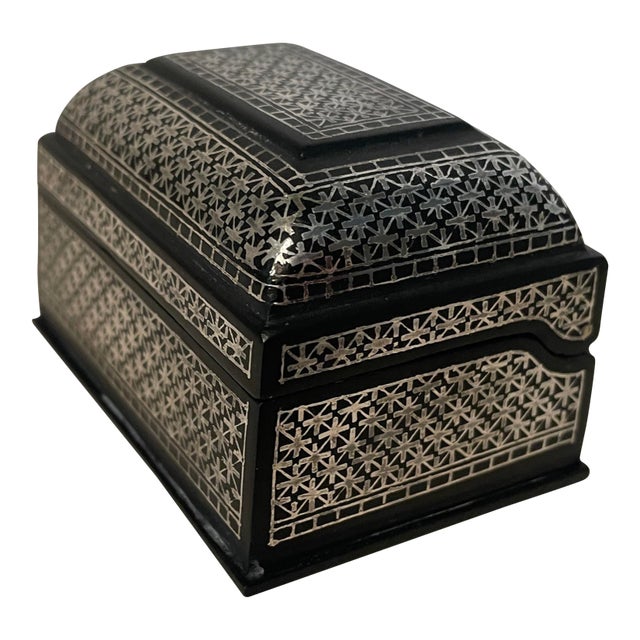 Indian Bidri Sterling Overlay Casket For Sale