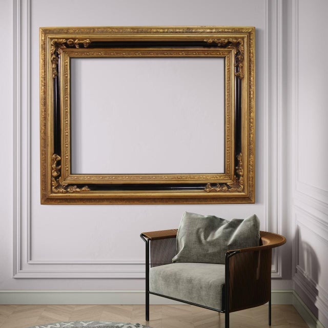 Large Vintage Lacquered and Gilded Frame, 1990 For Sale - Image 10 of 16