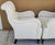 Baker Furniture English Country Scroll Arm Lounge Chairs in White Herringbone Casters Pair For Sale - Image 13 of 17