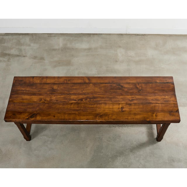 19th Century Country French Oak Farmhouse Trestle Table 9.5 Ft For Sale - Image 4 of 18