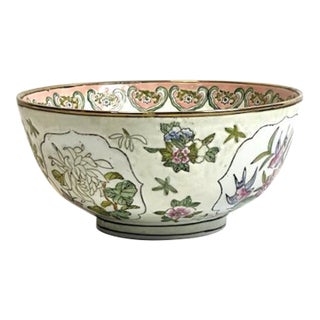 Antique Reproduction Chinese Tongzhi Qing Dynasty Porcelain Bowl, Mille Fleur Style Enamel For Sale