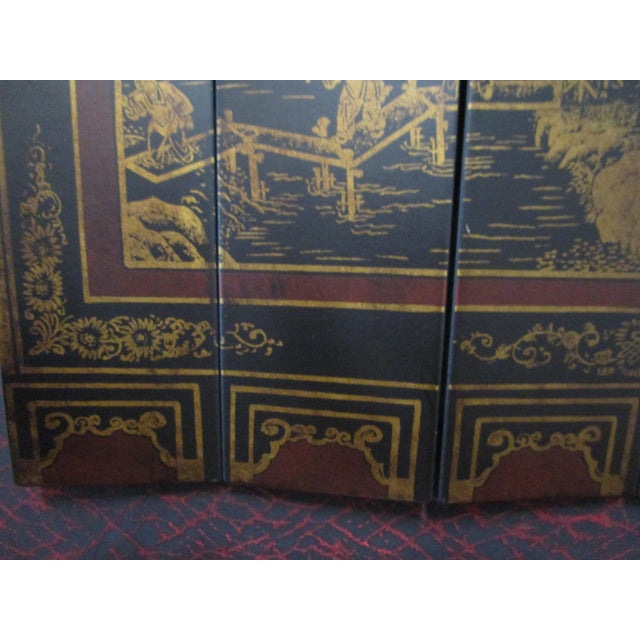 19th Century Chinese Gilt Inkwash Painted Screen For Sale - Image 4 of 8