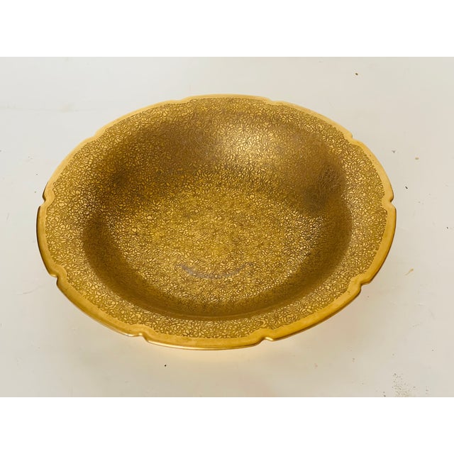 1920s Antique Pickard Gold Incised Porcelain Bowl Dish For Sale - Image 5 of 8