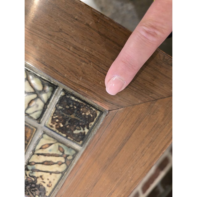 Danish Modern Rosewood & Tile Coffee Table Vintage For Sale - Image 10 of 12