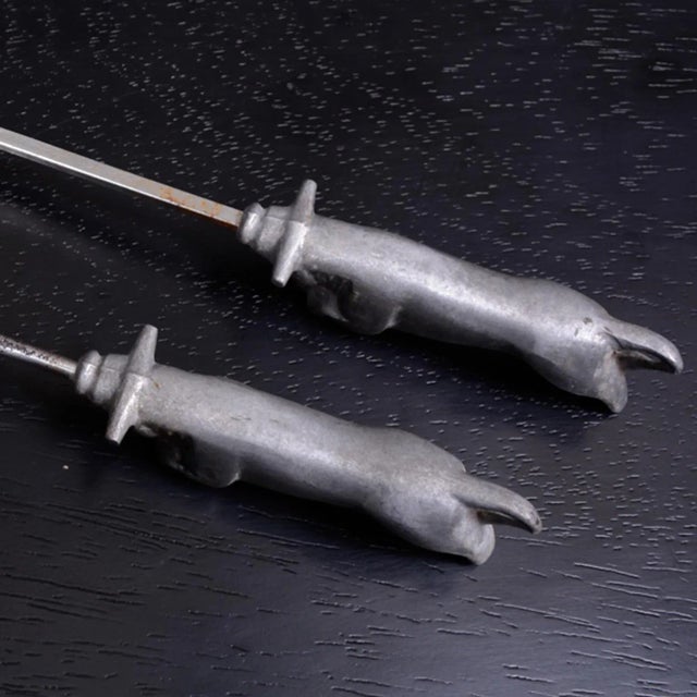 Mid-Century Modern 1960s Italian Steer BBQ Skewers Patio Grill For Sale - Image 3 of 12