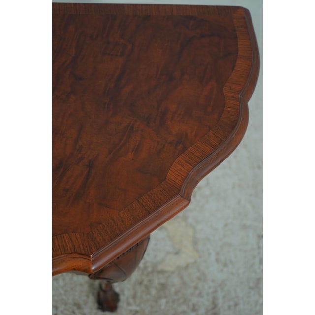 Vintage Burl Walnut George II 1 Drawer Console Table For Sale - Image 15 of 18