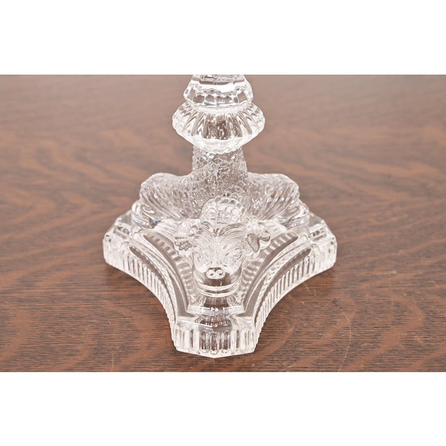 Transparent Tiffany & Co. Clear Crystal Candlesticks With Dragon Motif, Pair For Sale - Image 8 of 12