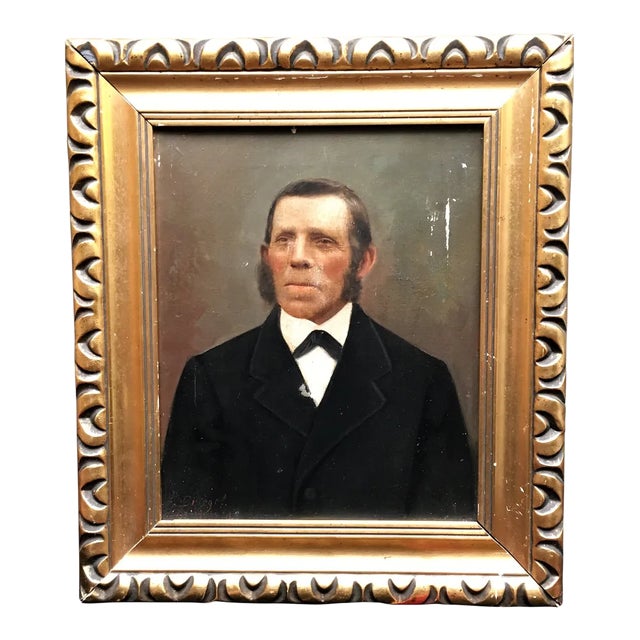 Portrait, 19th-Century, Oil on Canvas For Sale