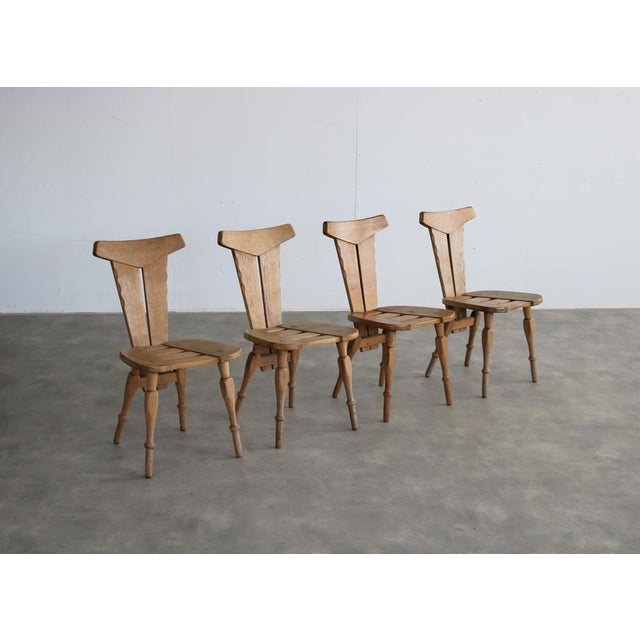 Vintage Brutalist Dining Chairs, 1960s, Set of 4, in Good conditions. Designed 1960 to 1969