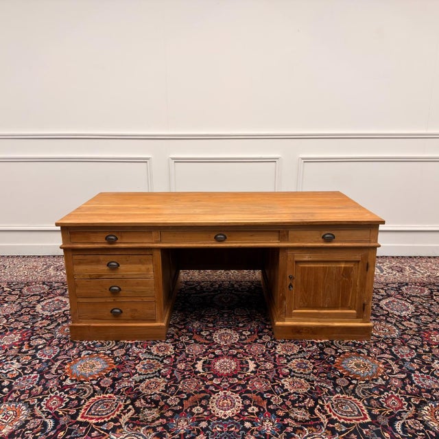 Large English Desk with Back Panel For Sale - Image 9 of 18