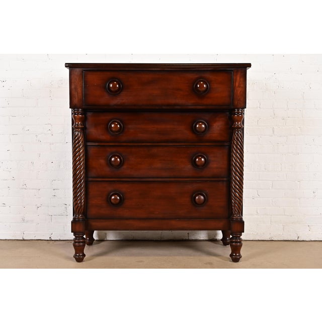 Ralph Lauren American Empire Carved Mahogany Highboy Dresser For Sale - Image 15 of 15