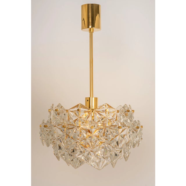 Petite German Brass and Crystal Glass Chandeliers by Kinkeldey, 1970s For Sale - Image 10 of 16