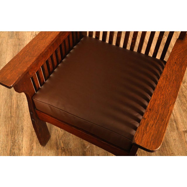 Wood Michigan Chair Company Arts And Crafts Oak Armchair For Sale - Image 7 of 18