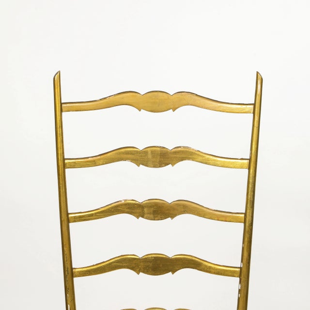 Wood A Mid-Century Chiavari Giltwood Side Chair For Sale - Image 7 of 11