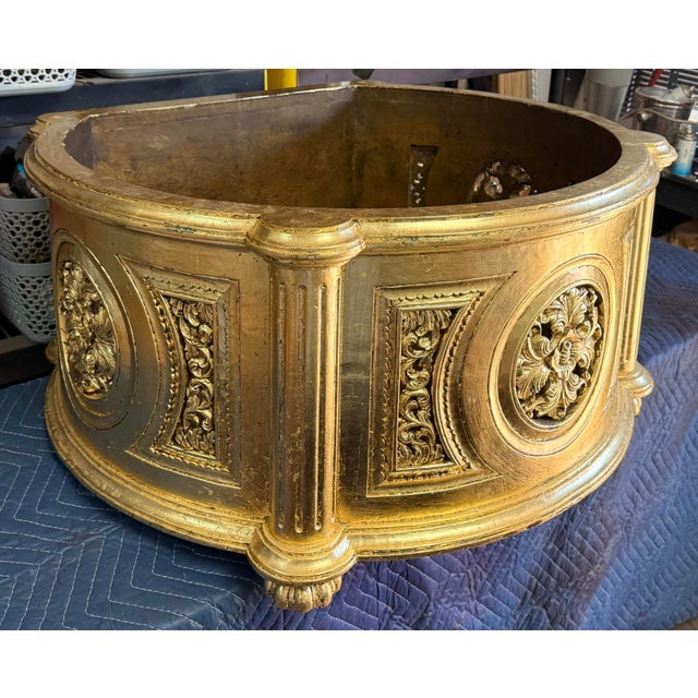 Wood Large Scale French Neoclassical Style Giltwood Planters Att. Christopher Guy For Sale - Image 7 of 11