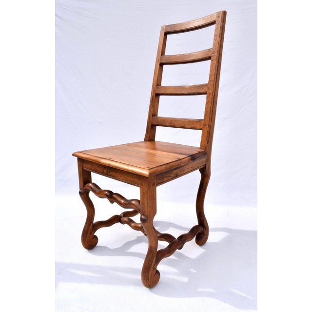 Set of Four Country French Folk Style Os De Mouton Dining Chairs, Oak, 1980s For Sale - Image 9 of 12